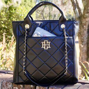 Caroline Hill Kinzley Tote Black Quilted LD Purse Bag NWT